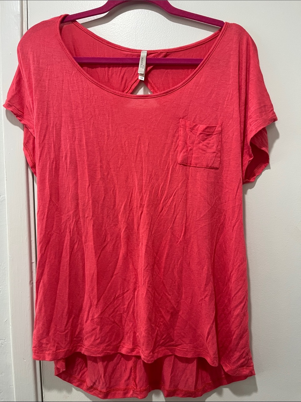 Bozzolo Coral Short Sleeve Pocket Tee